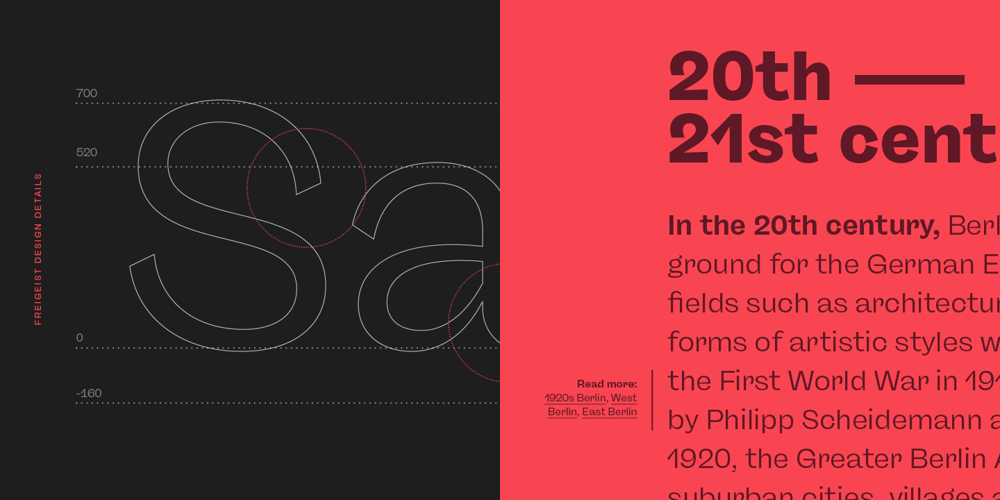 Freigeist XWide Thin Italic Font preview